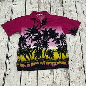 Vintage Hawaiian Travel Tourism Bahamas Vacation 1980s Short Sleeve Shirt